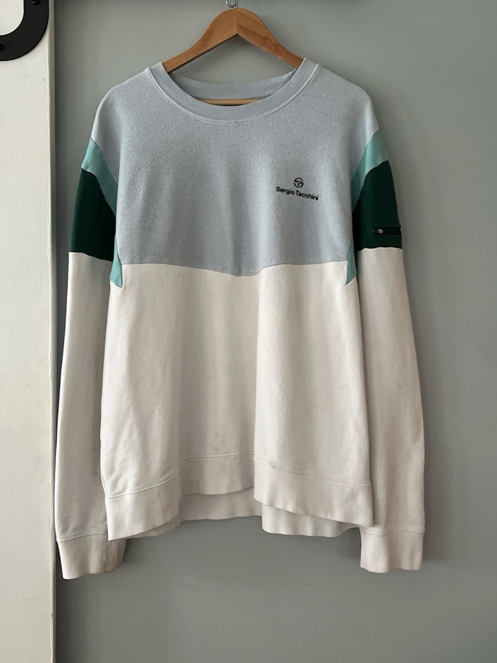 Sergio Tacchini Color Block 100% Cotton Sweatshirt Size 3XL